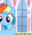 Size: 600x647 | Tagged: safe, edit, edited screencap, imported from derpibooru, screencap, fluttershy, rainbow dash, pegasus, pony, the ending of the end, animated, cropped, donut, female, food, middle finger, out of context, wing hands