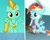 Size: 1205x973 | Tagged: safe, edit, imported from derpibooru, screencap, lightning dust, rainbow dash, pony, newbie dash, parental glideance, abuse, cropped, dashabuse, downvote bait, female, filly, filly lightning dust, filly rainbow dash, op is a duck, op is trying to start shit, rainbow trash, sad, younger