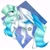 Size: 1500x1500 | Tagged: safe, artist:sacaat, imported from derpibooru, oc, oc only, alicorn, pony, abstract background, alicorn oc, art trade, chest fluff, colored wings, cutie mark, looking at you, pentagram, profile, smiling, solo, spread wings, wings