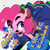 Size: 503x507 | Tagged: safe, artist:rakikubit, imported from derpibooru, pinkie pie, anthro, earth pony, breasts, cheerleader pinkie, clothes, confetti, demotivational, female, heart, leaning forward, looking at you, no source available, open mouth, pixel art, pom pom, skirt, solo, stockings, subversive kawaii, text, thigh highs, tooth gap