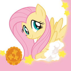 Size: 400x400 | Tagged: safe, imported from derpibooru, fluttershy, pegasus, pony, bust, female, food, mid-autumn festival, mooncake, official, portrait, solo, stock vector