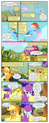 Size: 612x1553 | Tagged: safe, artist:newbiespud, edit, edited screencap, imported from derpibooru, screencap, applejack, pinkie pie, rainbow dash, rarity, twilight sparkle, earth pony, pegasus, pony, unicorn, comic:friendship is dragons, the return of harmony, barn, chocolate, chocolate rain, comic, cotton candy, dialogue, eating, eyes closed, female, flying, food, freckles, frown, glowing horn, hat, hoofy-kicks, horn, licking, looking up, mare, popcorn, rain, raincoat, rearing, screencap comic, tongue out, umbrella, unicorn twilight, worried