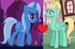 Size: 1024x666 | Tagged: safe, artist:themexicanpunisher, edit, edited screencap, imported from derpibooru, screencap, trixie, zephyr breeze, pony, crack shipping, female, male, shipping, shipping domino, straight, trixbreeze