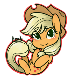 Size: 1033x1119 | Tagged: safe, artist:lilliesinthegarden, imported from derpibooru, applejack, earth pony, pony, beanbrows, blushing, chibi, cowboy hat, cute, eye clipping through hair, eyebrows, eyebrows visible through hair, female, hat, heart eyes, jackabetes, looking at you, mare, simple background, solo, white background, wingding eyes