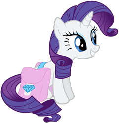 Size: 3200x3322 | Tagged: safe, artist:ready2fail, imported from derpibooru, rarity, pony, unicorn, .ai available, cute, female, mare, raribetes, saddle bag, simple background, sitting, smiling, solo, transparent background, vector