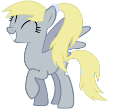 Size: 681x596 | Tagged: safe, artist:blackgryph0n, artist:drugzrbad, artist:winxflorabloomroxy, imported from derpibooru, derpy hooves, pegasus, pony, ^^, base used, cute, daaaaaaaaaaaw, derpabetes, eyes closed, female, mare, ponytail, raised hoof, simple background, smiling, solo, transparent background, vector, wings