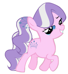 Size: 561x610 | Tagged: safe, artist:winxflorabloomroxy, imported from derpibooru, diamond tiara, earth pony, pony, alternate hairstyle, cute, diamondbetes, female, filly, lidded eyes, ponytail, simple background, solo, transparent background, vector