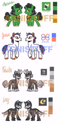 Size: 4724x9921 | Tagged: safe, artist:angstfish, deleted from derpibooru, imported from derpibooru, oc, diamond dog, pony, unicorn, adoptable, ych result