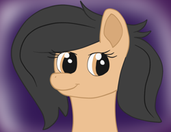 Size: 730x563 | Tagged: safe, imported from derpibooru, oc, oc only, pegasus, pony, colored, colored sketch, flat colors, happy, looking to the right, purple background, simple background, smiling, solo