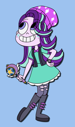 Size: 907x1535 | Tagged: safe, artist:amethyst-rose-art, imported from derpibooru, starlight glimmer, equestria girls, beanie, clothes, crossover, dress, female, hat, solo, star butterfly, star vs the forces of evil