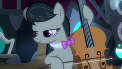 Size: 1920x1080 | Tagged: safe, imported from derpibooru, screencap, octavia melody, pony, a horse shoe-in, bow (instrument), bowtie, cello, cello bow, female, mare, musical instrument, solo