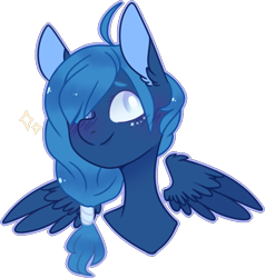 Size: 720x755 | Tagged: safe, artist:jxst-alexa, imported from derpibooru, oc, oc only, oc:lorelei snowflake, pegasus, pony, bust, female, mare, portrait, simple background, solo, transparent background