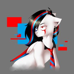 Size: 1437x1440 | Tagged: safe, artist:hicoojoo, imported from derpibooru, oc, oc only, oc:huirou lazuli, pegasus, pony, female, heterochromia, mare, necktie, solo