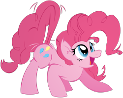 Size: 2500x2000 | Tagged: safe, artist:big-mac-a-brony, imported from derpibooru, pinkie pie, earth pony, pony, cute, diapinkes, ear fluff, female, happy, leg fluff, mare, open mouth, simple background, solo, tail wag, transparent background