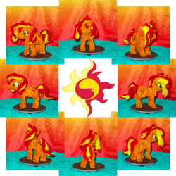 Size: 3000x3000 | Tagged: safe, alternate version, artist:malte279, imported from derpibooru, sunset shimmer, chenille stems, chenille wire, collage, craft, cutie mark, pipe cleaner sculpture, pipe cleaners, sculpture