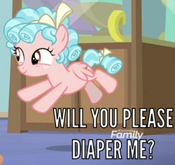 Size: 969x914 | Tagged: safe, edit, edited screencap, imported from derpibooru, screencap, cozy glow, pony, marks for effort, background pony strikes again, cropped, diaper, diaper fetish, female, fetish, implied diaper, op is a duck, op is trying to start shit, solo