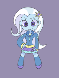 Size: 2448x3264 | Tagged: safe, artist:haibaratomoe, imported from derpibooru, trixie, equestria girls, chibi, clothes, cute, diatrixes, digital art, female, simple background, smiling, solo