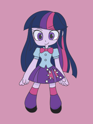 Size: 2448x3264 | Tagged: safe, artist:haibaratomoe, imported from derpibooru, twilight sparkle, equestria girls, clothes, digital art, female, simple background, smiling, solo