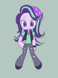 Size: 2448x3264 | Tagged: safe, artist:haibaratomoe, imported from derpibooru, starlight glimmer, equestria girls, beanie, beanie hat, beret, chibi, clothes, cute, digital art, female, hat, simple background, smiling, solo