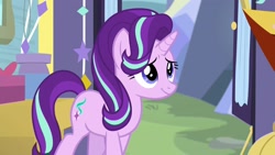 Size: 1920x1080 | Tagged: safe, imported from derpibooru, screencap, starlight glimmer, pony, a horse shoe-in, trixie's wagon