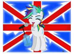 Size: 2208x1617 | Tagged: safe, artist:anime-equestria, imported from derpibooru, rarity, pony, unicorn, alternate hairstyle, british, ear piercing, eyes closed, eyeshadow, female, flag, jewelry, magic, makeup, mare, microphone, necklace, piercing, punk, raripunk, solo, tongue out, tongue piercing, union jack, vector