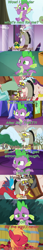 Size: 1154x6735 | Tagged: safe, edit, edited screencap, editor:jdmiles, imported from derpibooru, screencap, big macintosh, discord, spike, draconequus, dragon, pony, best gift ever, discordant harmony, father knows beast, going to seed, the beginning of the end, the big mac question, android 16, annoyed, apple, barrel, book, canterlot castle, claws, clock, clothes, comic, cute, dark crystal, disappointment, discovery family logo, dragon ball, dragonball z abridged, feet, food, glasses, male, male feet, piccolo (dbz), piccolo (dragon ball), raised eyebrow, reading, reading glasses, sad, screencap comic, smiling, snow, solo, son gohan, spikabetes, sweater, tail, team four star, tree, underfoot, upset, winged spike, wings