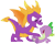 Size: 1808x1432 | Tagged: safe, artist:porygon2z, imported from derpibooru, spike, dragon, belly tickling, claws, crossover, duo, duo male, eyes closed, laughing, male, simple background, spread toes, spyro the dragon, spyro the dragon (series), teeth, tickling, transparent background, vector