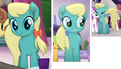 Size: 330x190 | Tagged: safe, imported from derpibooru, screencap, chocolate apple, cornsilk, earth pony, pony, my little pony: the movie, spoiler:my little pony the movie, background pony, bow, collage, cropped, female, hair bow, mane bow, mare, picture for breezies, solo focus, unnamed pony