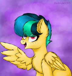 Size: 2559x2705 | Tagged: safe, artist:darklight1315, imported from derpibooru, oc, oc only, oc:apogee, pegasus, pony, female, filly, solo, teenager