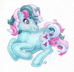 Size: 900x878 | Tagged: safe, artist:elisto, imported from derpibooru, fizzy, pony, twinkle eyed pony, cute, female, fizzybetes, g1, solo, traditional art