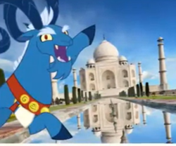 Size: 600x500 | Tagged: safe, imported from derpibooru, screencap, grogar, broken hoof, india, taj mahal, the most evil q&a ever