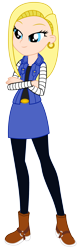 Size: 1620x5149 | Tagged: safe, artist:lhenao, artist:sarahgdo, imported from derpibooru, equestria girls, android 18, barely eqg related, base used, crossover, dragon ball, dragon ball z, equestria girls-ified, female, simple background, solo, transparent background