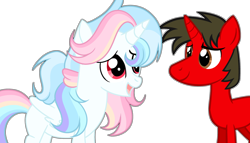 Size: 1184x675 | Tagged: dead source, safe, artist:nighty-drawz, artist:rainbows-skies, imported from derpibooru, oc, oc only, oc:fried egg, oc:water star, alicorn, pony, male, simple background, stallion, transparent background