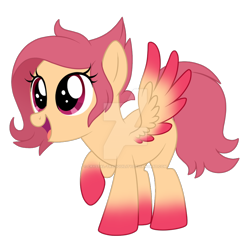 Size: 900x891 | Tagged: safe, artist:crystal-tranquility, imported from derpibooru, oc, oc only, oc:rose petal, pegasus, pony, colored wings, colored wingtips, deviantart watermark, female, filly, gradient hooves, gradient wings, obtrusive watermark, simple background, solo, transparent background, watermark, wings