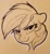 Size: 947x1031 | Tagged: safe, artist:dimfann, imported from derpibooru, rainbow dash, pegasus, pony, bust, female, lidded eyes, monochrome, portrait, solo, traditional art
