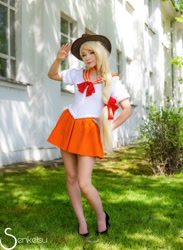 Size: 764x1046 | Tagged: safe, artist:annemcosplay, imported from derpibooru, applejack, human, clothes, cosplay, costume, irl, irl human, photo, sailor moon, sailor scout