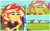 Size: 6399x4000 | Tagged: safe, artist:steyrrdash, derpibooru exclusive, imported from derpibooru, rainbow dash, sunset shimmer, equestria girls, .svg available, absurd resolution, geode of empathy, magical geodes, meme template, my homie jerome, nileseyy niles disappears, peace sign, ponified meme, reaction image, scenery, show accurate, vector