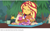 Size: 887x554 | Tagged: safe, edit, imported from derpibooru, screencap, sunset shimmer, equestria girls, equestria girls series, wake up!, spoiler:choose your own ending (season 2), spoiler:eqg series (season 2), :t, bread, cake, candy, cinnamon bun, croissant, eyes closed, food, frosting, jelly beans, mug, pastry, picnic table, stuffing, sweets, table, this will end in diabetes, this will end in tummy aches, this will end in weight gain, this will not end well, tray, tree, wake up!: pinkie pie