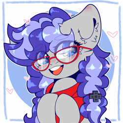 Size: 2000x2000 | Tagged: safe, artist:etoz, imported from derpibooru, oc, oc:cinnabyte, pony, adorkable, bandana, cinnabetes, cute, dork, glasses, smiling