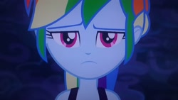 Size: 2560x1440 | Tagged: safe, imported from derpibooru, screencap, rainbow dash, equestria girls, equestria girls series, spring breakdown, spoiler:eqg series (season 2), female, looking at you, not amused face, solo, unamused