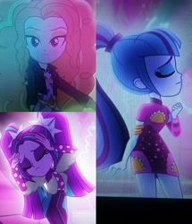 Size: 2880x3348 | Tagged: safe, imported from derpibooru, screencap, adagio dazzle, aria blaze, sonata dusk, equestria girls, equestria girls series, find the magic, spoiler:eqg series (season 2), collage, the dazzlings