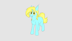 Size: 3300x1900 | Tagged: safe, artist:rambles, imported from derpibooru, oc, oc:silver spirit, pony, unicorn, colored sketch, cute, monocorn, no cutie marks yet, smiling, wip