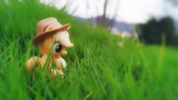 Size: 3840x2160 | Tagged: safe, imported from derpibooru, applejack, earth pony, pony, irl, photo, toy