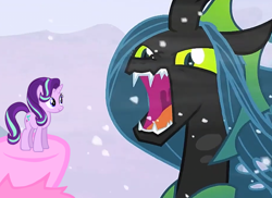 Size: 1100x800 | Tagged: safe, artist:thebosscamacho, edit, editor:katya, imported from derpibooru, screencap, queen chrysalis, starlight glimmer, oc, oc:fluffle puff, the ending of the end, toy, ultimate chrysalis, vector