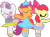 Size: 949x698 | Tagged: safe, artist:angrymetal, imported from derpibooru, apple bloom, scootaloo, sweetie belle, earth pony, pegasus, pony, unicorn, 1000 hours in ms paint, arms in the air, ballerina, ballerinas, ballet, ballet slippers, bloomerina, clothes, cutie mark crusaders, en pointe, eyes closed, jewelry, leotard, open mouth, scootarina, simple background, sweetierina, tiara, transparent background, tutu