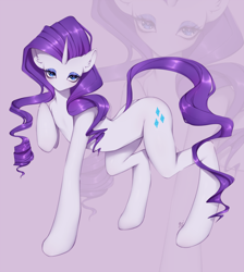 Size: 1300x1450 | Tagged: safe, artist:gomicake, imported from derpibooru, rarity, pony, unicorn, cutie mark, eyeshadow, female, lidded eyes, looking at you, makeup, mare, pixiv, raised hoof, solo, zoom layer