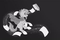 Size: 4000x2685 | Tagged: safe, artist:anadukune, imported from derpibooru, sunburst, pony, unicorn, black background, book, cape, clothes, glasses, grayscale, male, monochrome, paper, simple background, sketch, solo, stallion