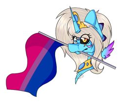 Size: 700x600 | Tagged: safe, artist:chazmazda, imported from derpibooru, oc, oc only, oc:charlie gallaxy-starr, alicorn, pony, bisexual, bust, female, flag, mare, mouth hold, shade, simple background, sketch, transparent background