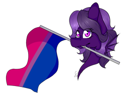 Size: 700x519 | Tagged: safe, artist:chazmazda, imported from derpibooru, oc, oc only, bat pony, earth pony, pony, bat pony oc, bisexual, bisexual pride flag, bust, commission, female, flag, mare, pride, pride flag, shade, simple background, sketch, white background, ych result, your character here