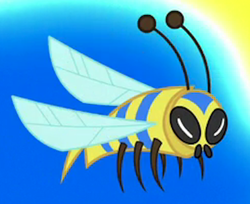 Size: 382x311 | Tagged: safe, imported from derpibooru, screencap, bee, flash bee, insect, a horse shoe-in, ambiguous gender, animal, cropped, flying, solo